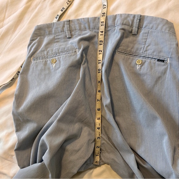 Vintage Polo Ralph Lauren Pinstripe Seersucker Cotton Blue Preppy Pants 38/30 - Picture 8 of 13